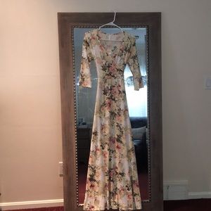 Pink Blush Floral maxi maternity dress